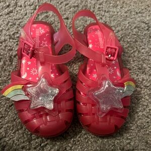 Mini Melissa rainbow pink jelly sandals 
Size toddler 10